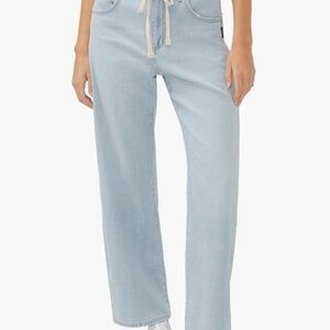 Silver Jeans Co Women’s Plus Size draw string jeans Easy Straight Legs 34x30.